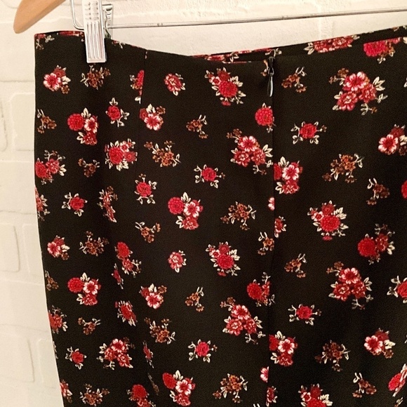 Zara Midi skirt Y2K Ruched Dark Floral Roses Black Red Dark romantic Fairy M - Picture 13 of 16